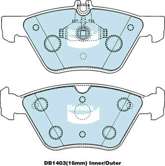 Brake Pads H/Duty Bendix DB1403HD for Mercedes Benz E-Class S210 T-Model E220 T CDI (210.206) 2.2LTD OM611.961