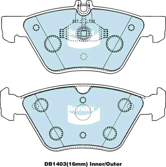 Brake Pads H/Duty Bendix DB1403HD for Mercedes Benz E-Class S210 T-Model E220 T CDI (210.206) 2.2LTD OM611.961