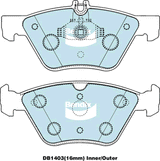 Brake Pads H/Duty Bendix DB1403HD for Mercedes Benz E-Class S210 T-Model E220 T CDI (210.206) 2.2LTD OM611.961