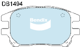 Brake Disc Pad Set  Bendix DB1494 4WD