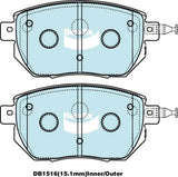 Brake Disc Pad Set Front Bendix DB1516 4WD