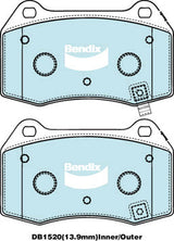 Brake Disc Pad Set  Bendix DB1520 GCT