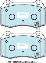 Brake Disc Pad Set  Bendix DB1520 GCT