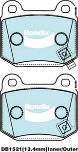 Brake Disc Pad Set Rear Bendix DB1521 Ult For MITSUBISHI NISSAN SUBARU