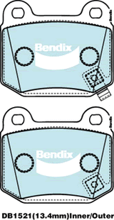 Brake Disc Pad Set Rear Bendix DB1521 Ult For MITSUBISHI NISSAN SUBARU