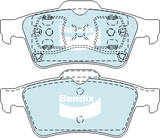 Brake Disc Pad Set Rear Bendix DB1665 GCT For HOLDEN MAZDA RENAULT SAAB VOLVO