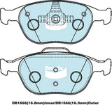 Brake Disc Pad Set  Bendix DB1666 GCT For FORD FIESTA WP WQ 2L
