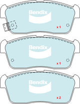 Brake Disc Pad Set Front Bendix DB1674 GCT For SUZUKI Alto Carry Ignis