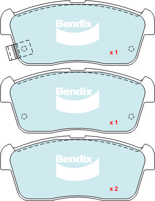 Brake Disc Pad Set Front Bendix DB1674 GCT For SUZUKI Alto Carry Ignis