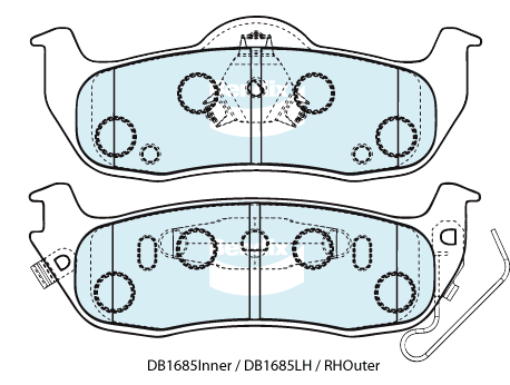 Brake Pads 4WD/SUV Bendix DB16854WD for Jeep Grand Cherokee WH WK SUV V8 4x4 4.7LTP EVA