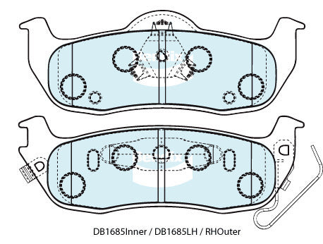 Brake Disc Pad Set  Bendix DB1685 4WD For JEEP COMMANDER XH XK GRAND CKEROKEE WK WH