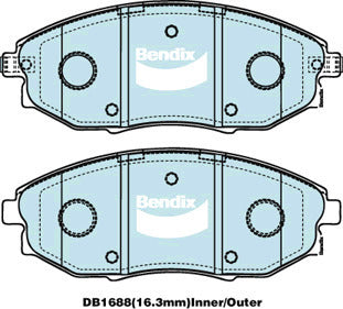 Brake Disc Pad Set Front Bendix DB1688 GCT For HOLDEN EPICA EP 2L 2.5L