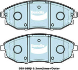 Brake Disc Pad Set Front Bendix DB1688 GCT For HOLDEN EPICA EP 2L 2.5L