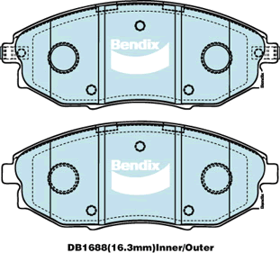 Brake Disc Pad Set Front Bendix DB1688 GCT For HOLDEN EPICA EP 2L 2.5L