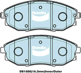 Brake Disc Pad Set Front Bendix DB1688 GCT For HOLDEN EPICA EP 2L 2.5L