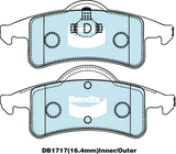 Brake Pads 4WD/SUV Bendix DB17174WD for Jeep Grand Cherokee WJ WG SUV V8 4x4 4.7LTP EVA