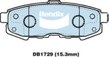 Brake Disc Pad Set Rear Bendix DB1729 GCT For MAZDA MPV LW V6 3L