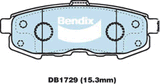 Brake Disc Pad Set Rear Bendix DB1729 GCT For MAZDA MPV LW V6 3L
