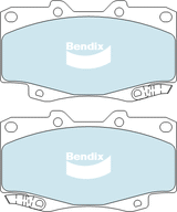 Brake Pads 4WD/SUV Bendix DB17394WD for Toyota Hilux KUN26 Cab Chassis D 3.0LTD 1KD FTV