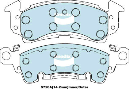Brake Disc Pad Set  Bendix DB1771 4WD For CADILLAC CHEVROLET JEEP PONTIAC