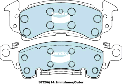 Brake Disc Pad Set  Bendix DB1771 4WD For CADILLAC CHEVROLET JEEP PONTIAC