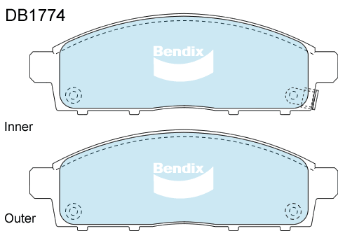 Brake Disc Pad Set Front Front Brake  Bendix DB1774 4WD For MITSUBISHI CHALLENGER TRITON
