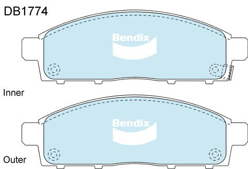 Brake Pads H/Duty Bendix DB1774HD for Mitsubishi Triton ML MN Ute DI-D 4WD (KB8T) 3.2LTD 4M41
