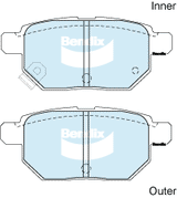 Brake Disc Pad Set Rear REAR Bendix DB1786 GCT For Lexus Toyota CT Corolla Prius RUKUS Yaris