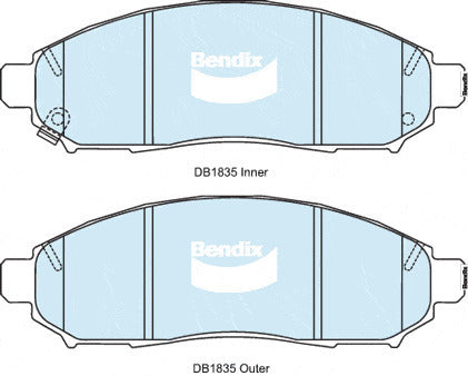 Brake Pads 4WD/SUV Bendix DB18354WD for Nissan Pathfinder R51 SUV dCi 2.5LTD YD25DDTi
