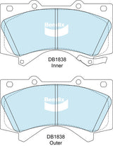 Brake Pads 4WD/SUV Bendix DB18384WD for Toyota Tundra USK Ute 5.7 5.7LTP 3UR FE