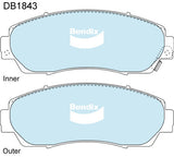 Brake Disc Pad Set Front Bendix DB1843 4WD For HONDA CR-V 2.4L 1.6L 2L 2.2L  2.4L ODYSSEY 2.4L