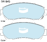 Brake Disc Pad Set Front Bendix DB1843 4WD For HONDA CR-V 2.4L 1.6L 2L 2.2L  2.4L ODYSSEY 2.4L
