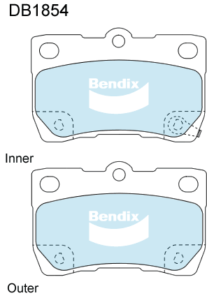 Brake Disc Pad Set Rear Bendix DB1854 ULT For Lexus GS GRS190 300 430 GSE20 250 GSE21 350