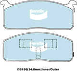 Brake Disc Pad Set Bendix DB186 4WD For Toyota Hiace 2.2L 1.6L 2L Hilux 1.6L 2L