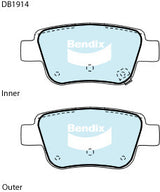 Brake Disc Pad Set Rear Bendix DB1914 GCT For Toyota AlphaRD Tarago VELLFIRE