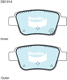 Brake Disc Pad Set Rear Bendix DB1914 GCT For Toyota AlphaRD Tarago VELLFIRE