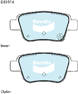 Brake Disc Pad Set Rear Bendix DB1914 GCT For Toyota AlphaRD Tarago VELLFIRE