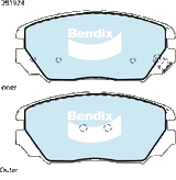 Brake Pads General CT Bendix DB1924GCT for Hyundai Tucson JM SUV 2.0LTP G4GC