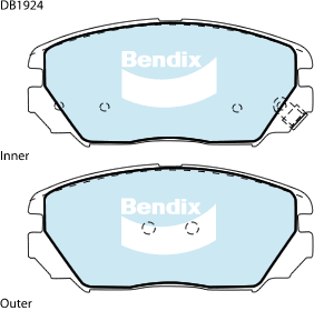 Brake Pads General CT Bendix DB1924GCT for Hyundai Sonata NF Sedan 3.3 3.3LTP G6DB