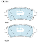 Brake Pads General CT Bendix DB1941GCT for Mazda 2 DE  DH 3 Hatchback 1.5 1.5LTP ZY VE ZY DE
