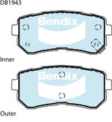 Brake Disc Pad Set Rear Bendix DB1943 GCT For HYUNDAI KIA ACCENT i20 i30 TUCSON CERATO