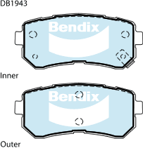 Brake Disc Pad Set Rear Bendix DB1943 GCT For HYUNDAI KIA ACCENT i20 i30 TUCSON CERATO
