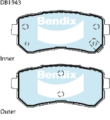 Brake Disc Pad Set Rear Bendix DB1943 GCT For HYUNDAI KIA ACCENT i20 i30 TUCSON CERATO