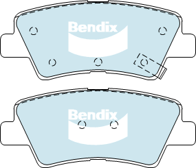 Brake Pads General CT Bendix DB2076GCT for Hyundai i40 VF Sedan 1.7 CRDi 1.7LTD D4FD