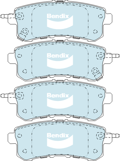 Brake Disc Pad Set  Bendix DB2244 4WD For NISSAN Patrol Y62 5.6L AWD Petrol