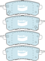Brake Disc Pad Set  Bendix DB2244 4WD For NISSAN Patrol Y62 5.6L AWD Petrol