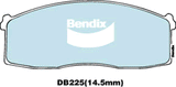 Brake Disc Pad Set  Bendix DB225 GCT For NISSAN Bluebird 910 Prairie Stanza
