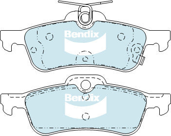 Brake Disc Pad Set Rear Bendix DB2309 GCT For HONDA Civic FK FN i-DTEC i-VTEC