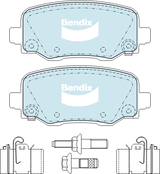 Brake Disc Pad Set  Bendix DB2338 4WD For JEEP Cherokee KL