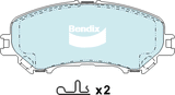 Brake Pads 4WD/SUV Bendix DB23454WD for Nissan X-Trail T32 SUV 2.5LTP QR25DE